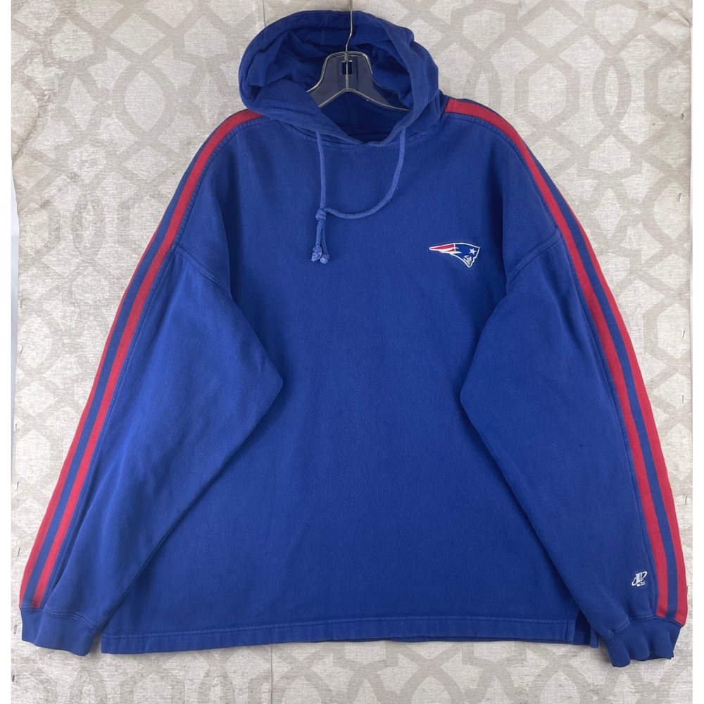 Logo Athletic Game Day NFL New England Patriots Mens Large Blue Hoodie Striped L